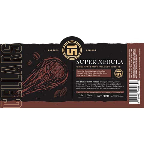 Block 15 Super Nebula Breakfast with Willet Imperial Stout by Block 15, beer label