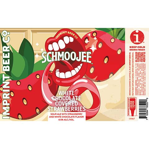 Imprint Schmoojee White Chocolate Covered Strawberries Sour by Imprint Beer Company, beer label