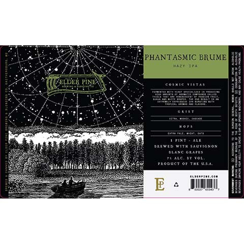 Elder Pine Phantasmic Brume Hazy IPA by Elder Pine Brewing & Blending Co., beer label