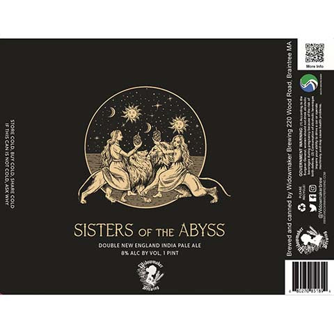 Widowmaker Sisters Of The Abyss Double New England IPA by Widowmaker Brewing, beer label