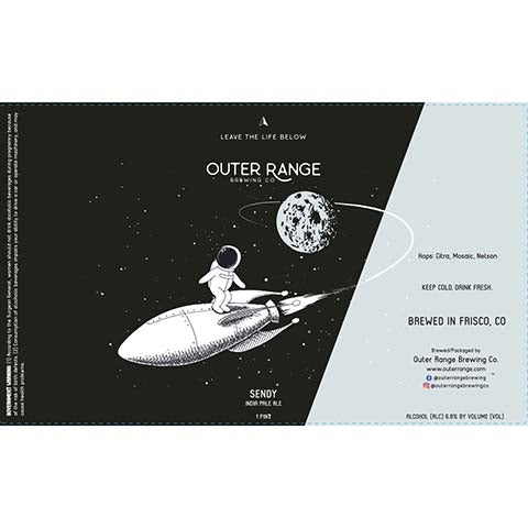 Outer Range Sendy IPA by Outer Range Brewing Co, beer label