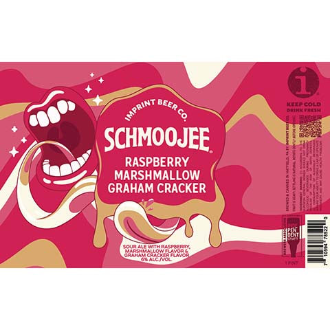 Imprint Beer Schmoojee Raspberry, Marshmallow & Graham Cracker Sour Ale by Imprint Beer Company, beer label