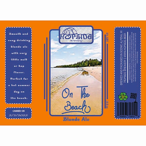 Hopside On The Beach Blonde Ale by Hopside Brewing, beer label