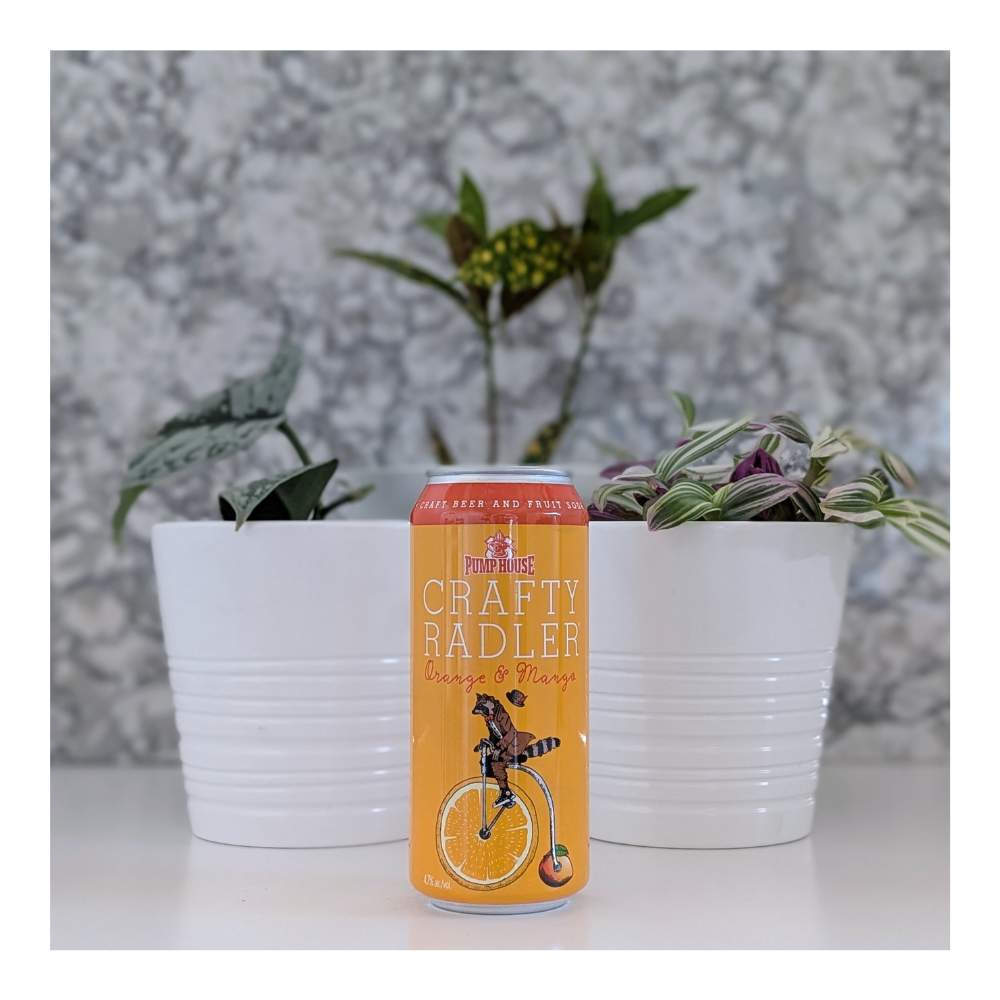 Crafty Radler Orange & Mango Radler by Pump House Brewery, beer label