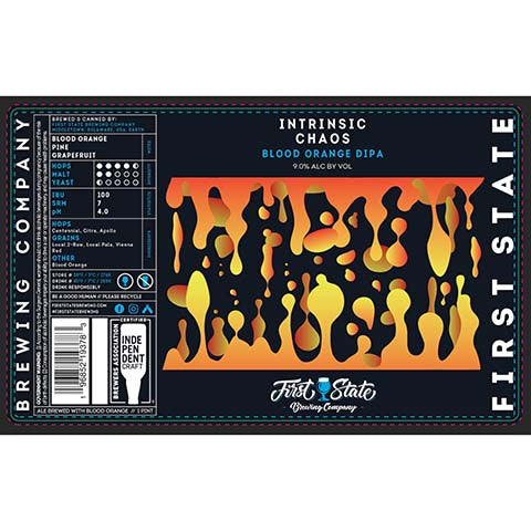 First State Intrinsic Chaos DIPA by First State Brewing company, beer label