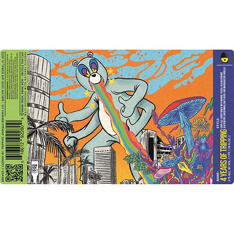 Tripping Animals 4 Years of Tripping Sour Ale by Tripping Animals Brewing Co., beer label