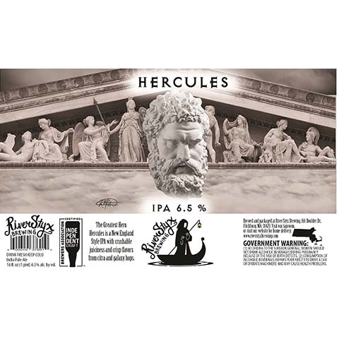 River Styx Hercules IPA by River Styx Brewing, beer label