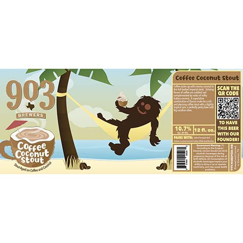 903 Brewers Coffee Coconut Stout by 903 Brewers, beer label