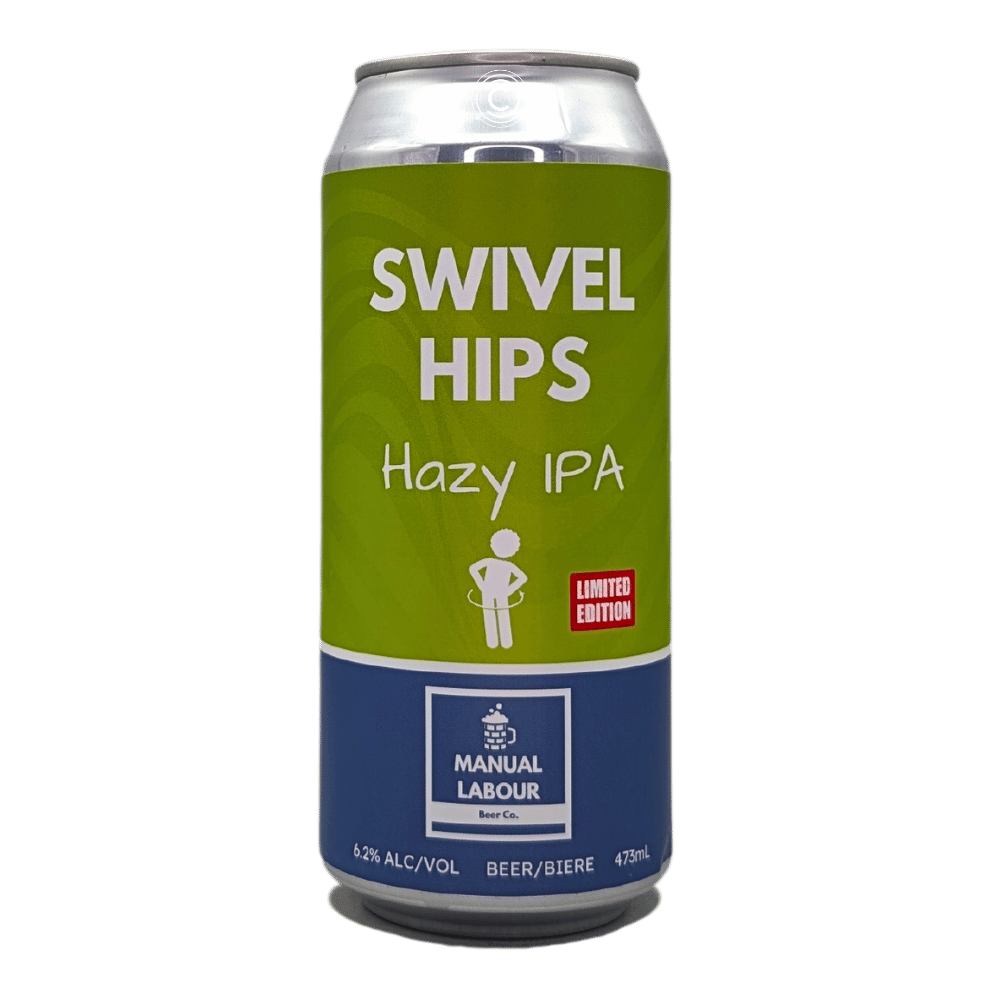 Swivel Hips Hazy IPA by Manual Labour Beer Co., beer label
