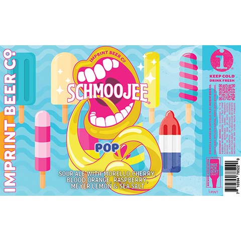 Imprint Schmoojee Pop Sour by Imprint Beer Company, beer label