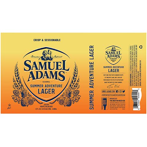 Samuel Adams Summer Adventure Lager by Samuel Adams, beer label
