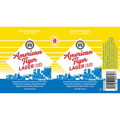 Harpoon American Flyer Lager by Harpoon Brewery, beer label