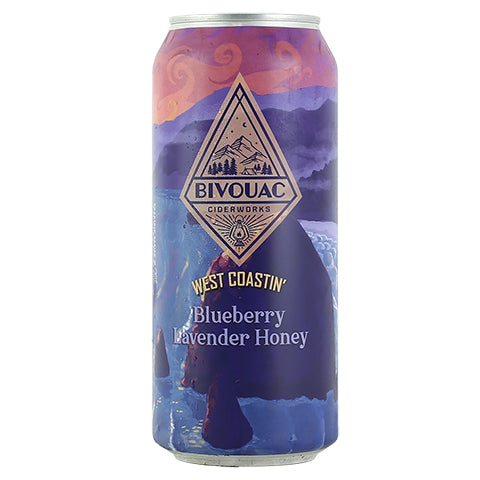 Bivouac West Coastin' Cider (blueberry, lavender, honey) by Bivouac Ciderworks, beer label