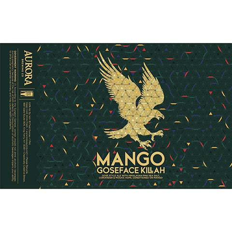Aurora Mango Goseface Killah Gose Ale by Aurora Brewing Co., beer label