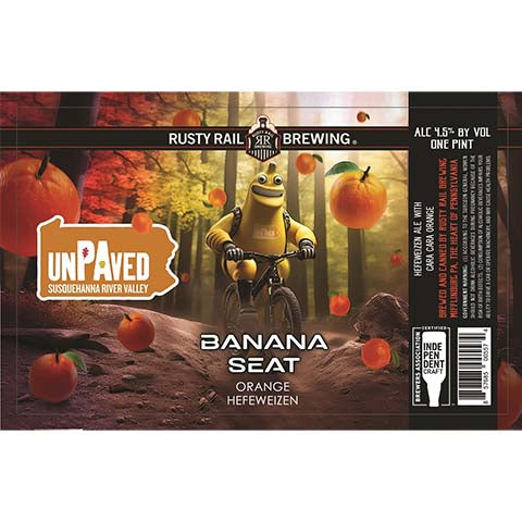 Rusty Rail Banana Seat Orange Hefeweizen by Rusty Rail Brewing, beer label
