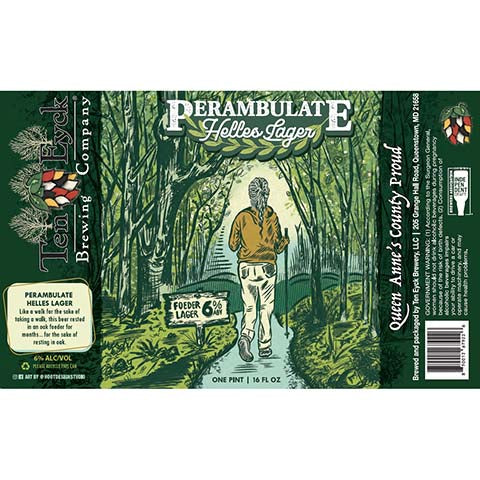 Ten Eyck Perambulate Helles Lager by Ten Eyck Brewing Company, beer label