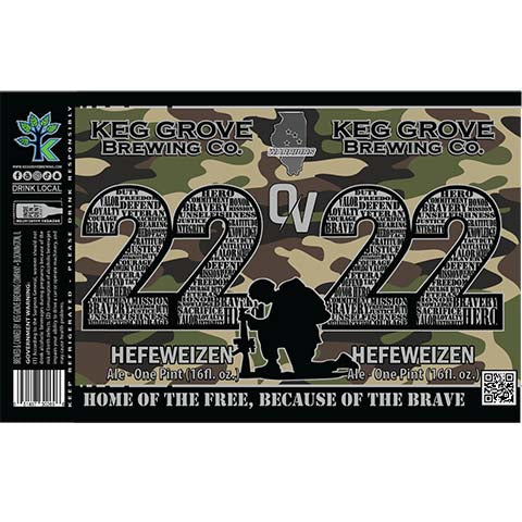 Keg Grove 22 Hefeweizen by Keg Grove Brewing Company, beer label