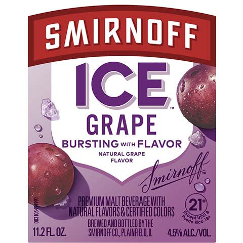 Smirnoff Ice Grape by Smirnoff, beer label
