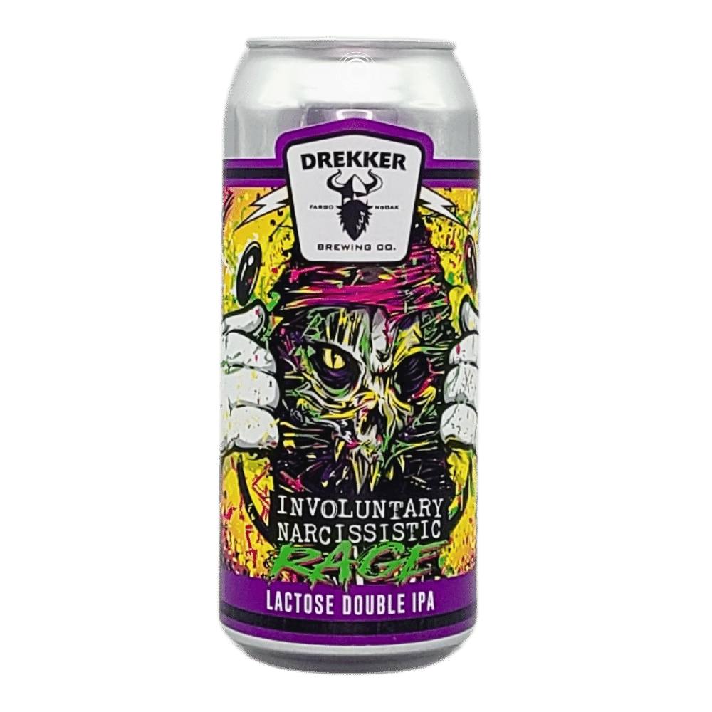 Involuntary Narcissistic Rage Double Milkshake IPA by Drekker Brewing Company, beer label