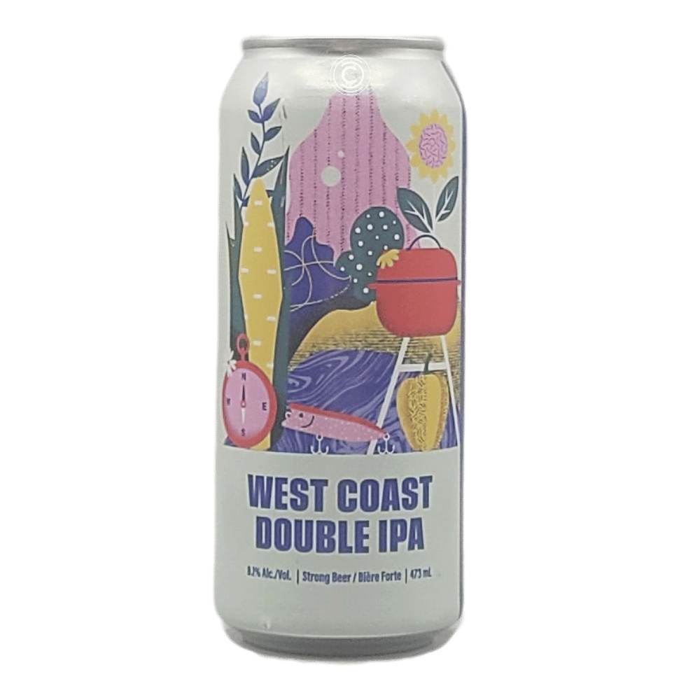 Brewing West Coast DIPA by Blindman Brewery, beer label