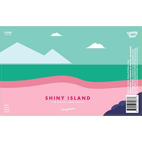 Dewey Beer Shiny Island IPA by Dewey Beer Co., beer label