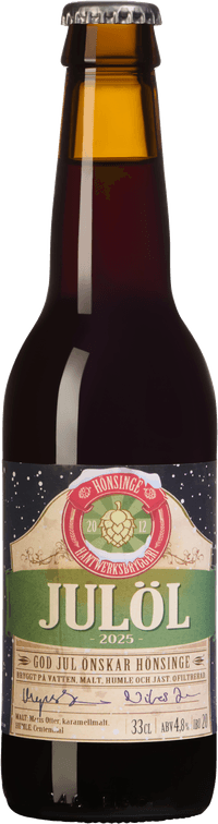 Julöl by Hönsinge Hantwerksbryggeri, beer label
