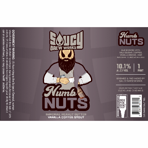 Saucy Brew Works Numb Nuts Ale by Saucy Brew Works, beer label
