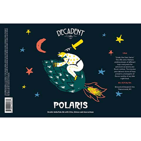 Decadent Polaris DIPA by Decadent Ales, beer label