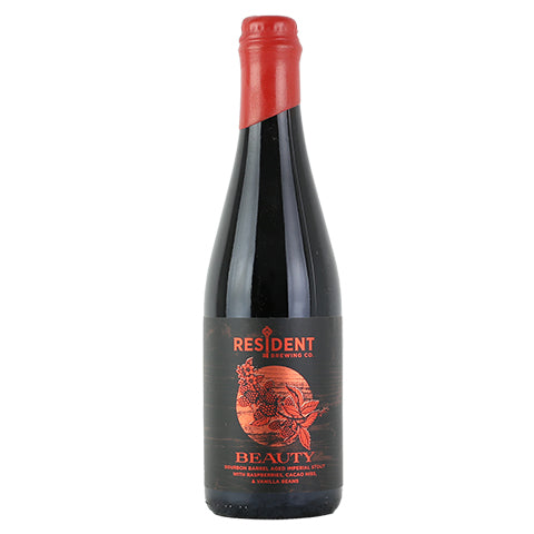 Resident Beauty Bourbon Barrel Aged Imperial Stout by Resident Brewing, beer label