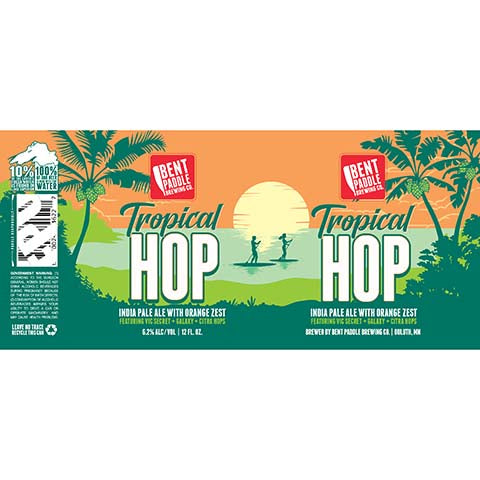 Bent Paddle Tropical Hop IPA by Bent Paddle Brewing Co, beer label