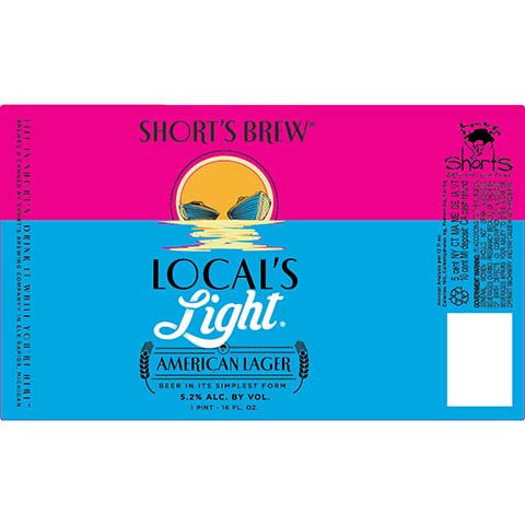 Short's Brew Local's Light Lager by Short's Brewing Co, beer label