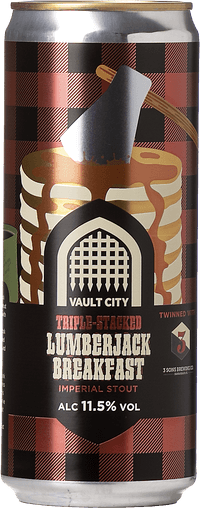 Vault City X 3 Sons Triple Stacked Lumberjack Breakfast by Vault City Brewing Ltd., beer label