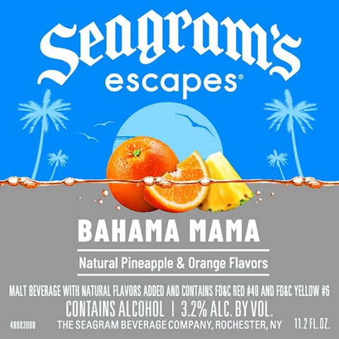 Seagram’s Bahama Mama by Seagram, beer label
