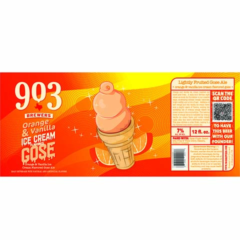 903 Brewers Lightly Fruited Gose Ale (Orange, Vanilla Ice Cream) by 903 Brewers, beer label