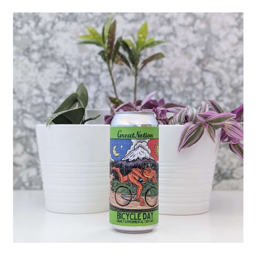 Brewing Bicycle Day Peach Apricot Pineapple Tangerine Sour by Great Notion Brewing, beer label