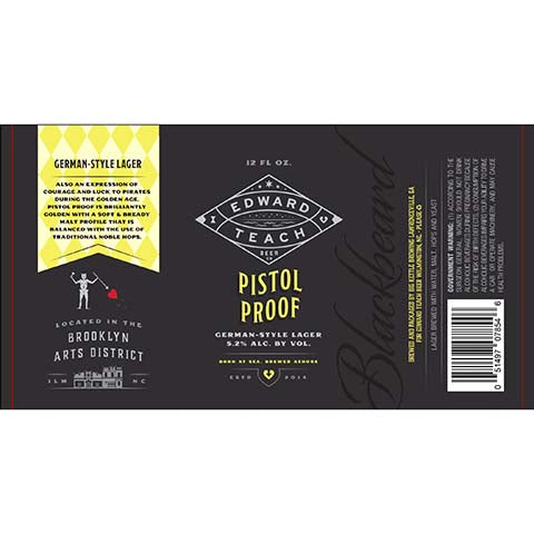 Edward Teach Pistol Proof German-Style Lager by Big Kettle Brewing, beer label