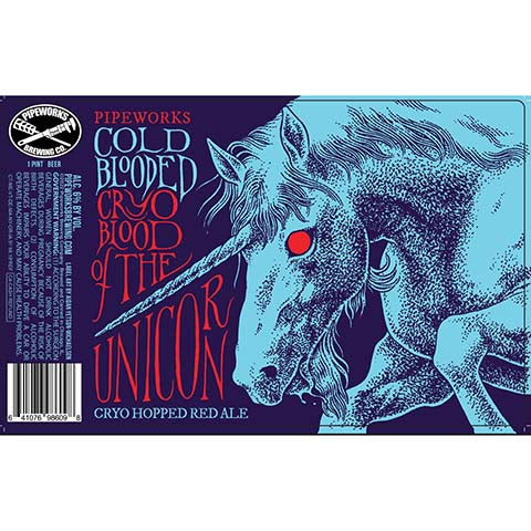 Pipeworks Cold Blood Cryo Blood of the Unicorn by Pipeworks Brewing Co, beer label