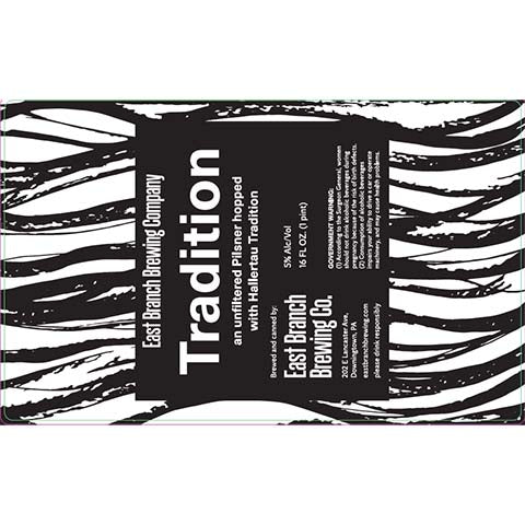 East Branch Tradition Pilsner by East Branch Brewing Company, beer label