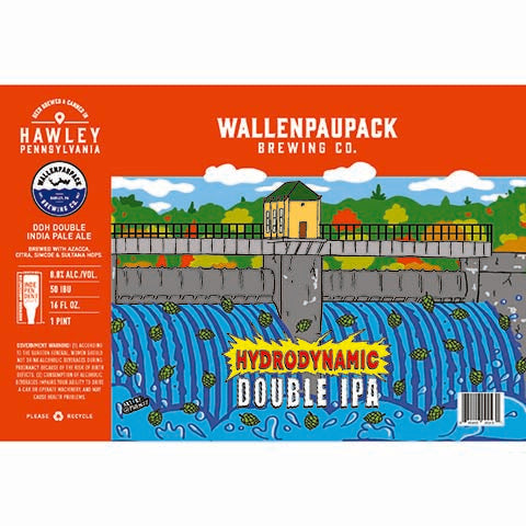 Wallenpaupack Hydrodynamic Double IPA by Tripping Animals Brewing Co., beer label