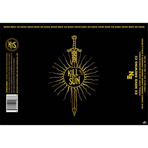 Ex Novo Kill The Sun Golden Milk Imperial Stout by Ex Novo Brewing Co, beer label