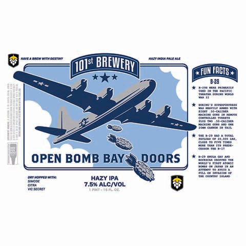 101st Open Bomb Bay Doors Hazy IPA by 101st Brewery, beer label