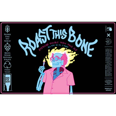 Twin Elephant Roast This Bone American DIPA by Twin Elephant Brewing Company, beer label