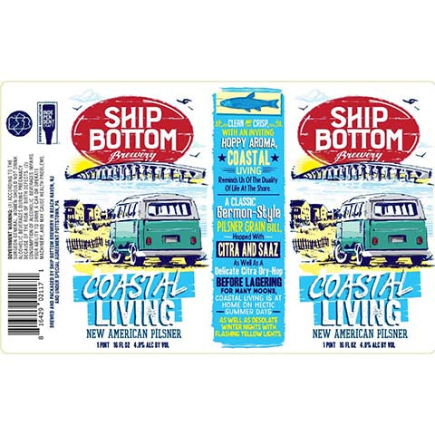 Ship Bottom Coastal Living Pilsner by Ship Bottom Brewery, beer label