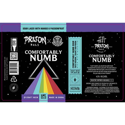 Prison Pals Comfortably Numb Sour Lager by Prison Pals Brewing Co., beer label