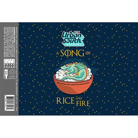 Urban South A Song Of Rice and Fire by Urban South Brewery, beer label