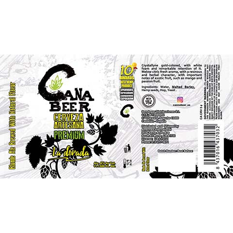 Cana Beer La Dorada BLonde Ale by Semdogar Distribuciones S.L, beer label