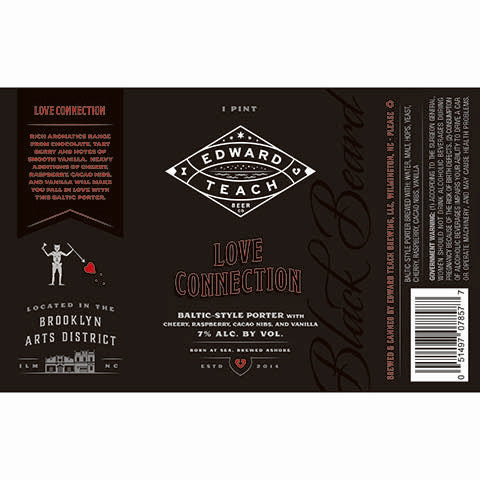 Edward Teach Love Connection Porter by Edward Teach Brewing, beer label