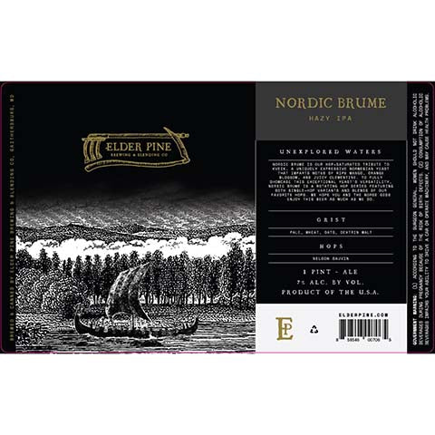 Elder Pine Nordic Brume Hazy IPA by Elder Pine Brewing & Blending Co., beer label