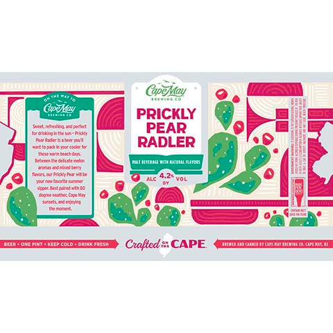 Cape May Prickly Pear Radler by Cape May Brewing Company, beer label