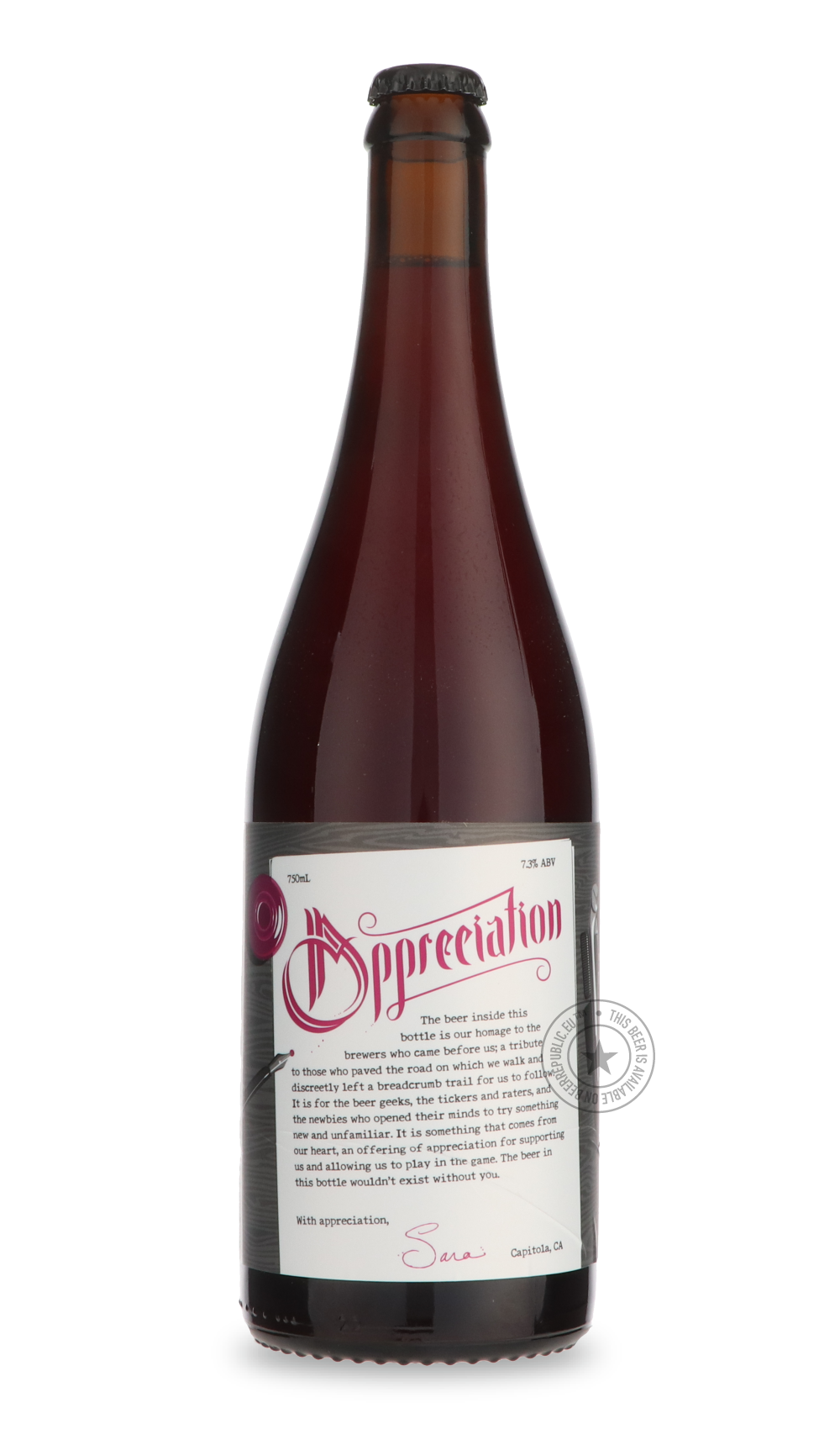Appreciation by Sante Adairius Rustic Ales, beer label